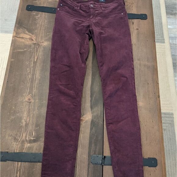 AG The Leggings Super Skinny Cords Maroon 27 R - Picture 1 of 5